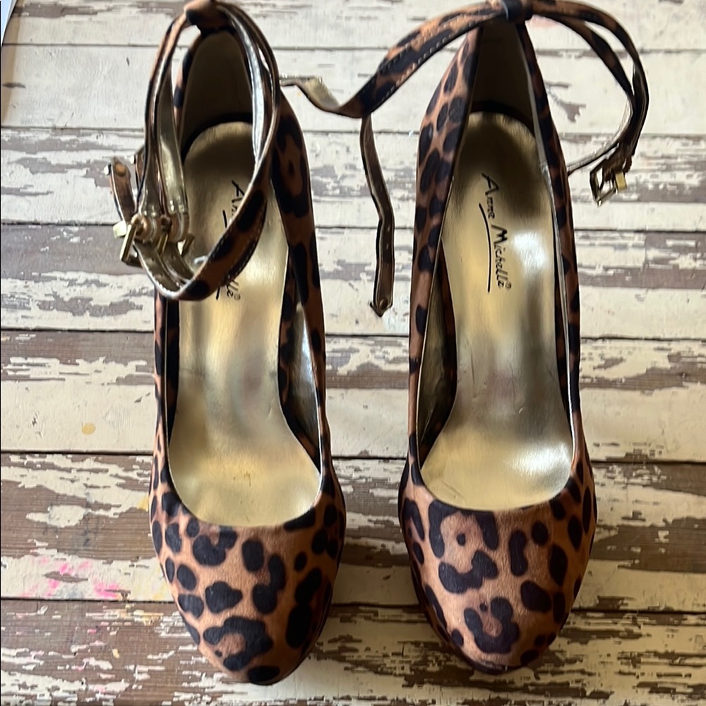Anne Michelle Leopard Print High Heels